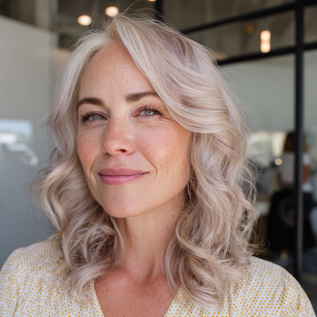Softly Styled Vintage Waves with Subtle Highlights