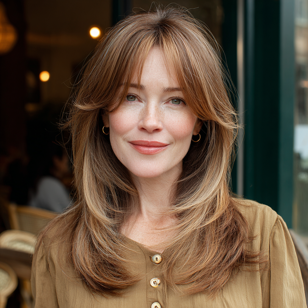 Stylish Layered Cut with Soft Face-Framing Highlights