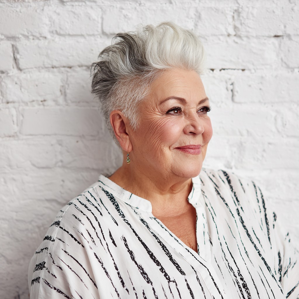 Stylish Textured Pixie with Silver Highlights