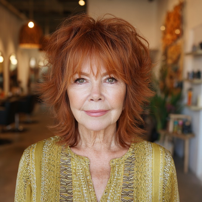Textured Copper Shag with Lively Volume