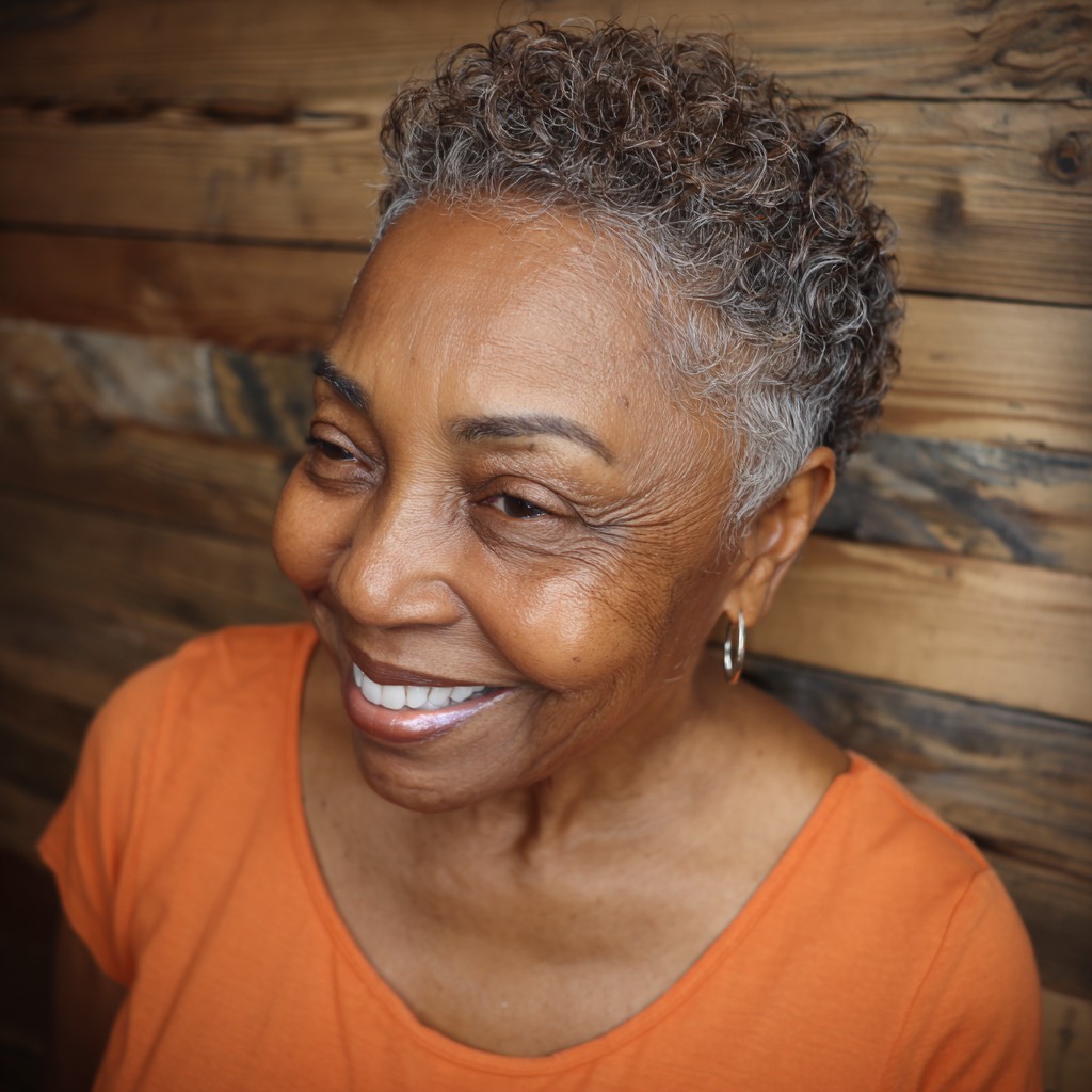 Textured Short Curly Pixie Cut with Defined Curls