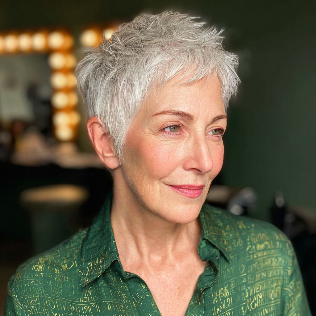 Textured Short Pixie Cut with Edgy Layers