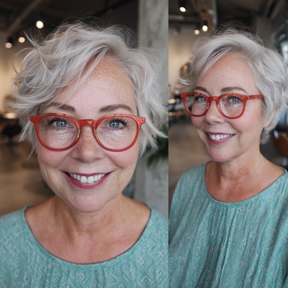 Textured Short Pixie Cut with Playful Curls