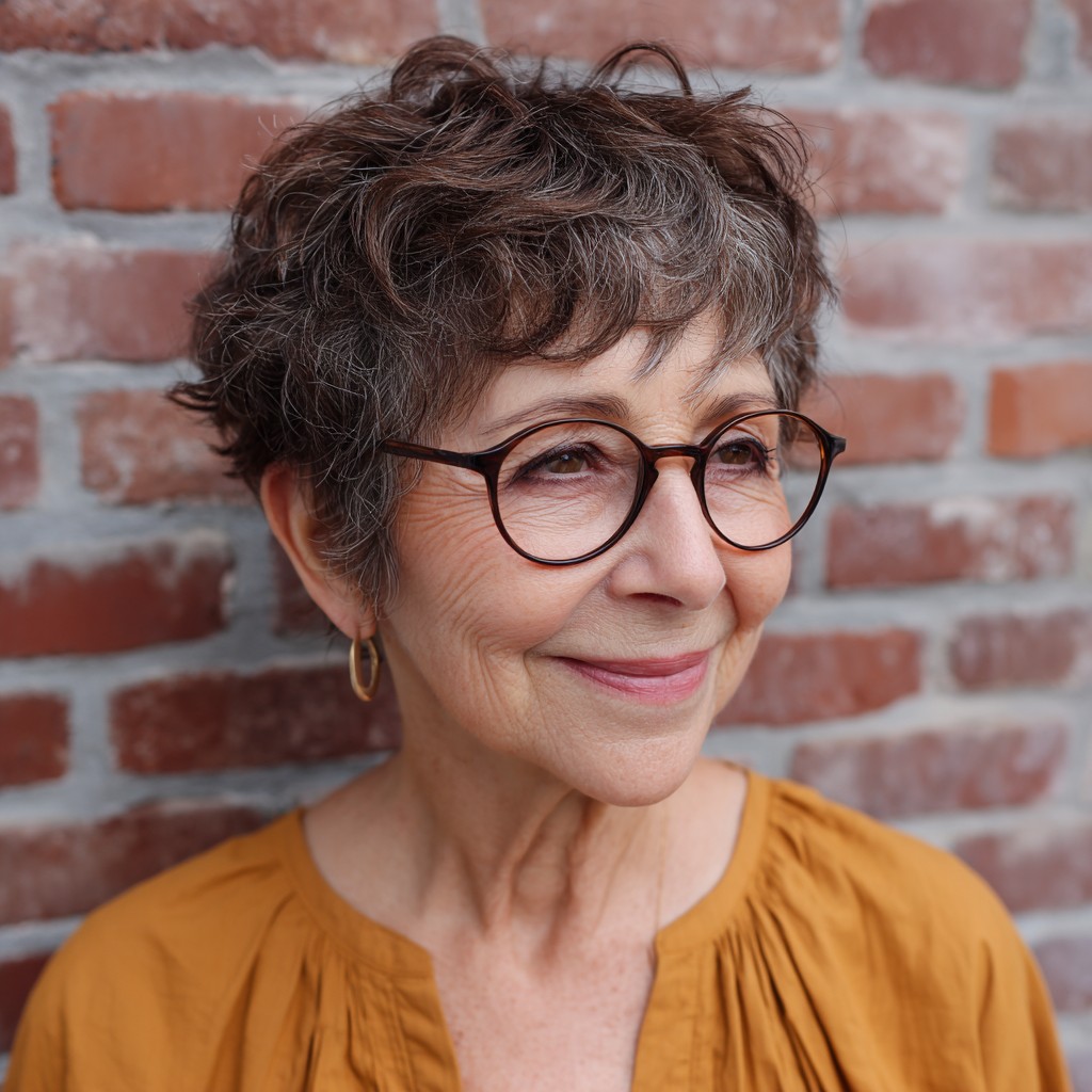 Textured Short Shattered Pixie Cut with Defined Curls