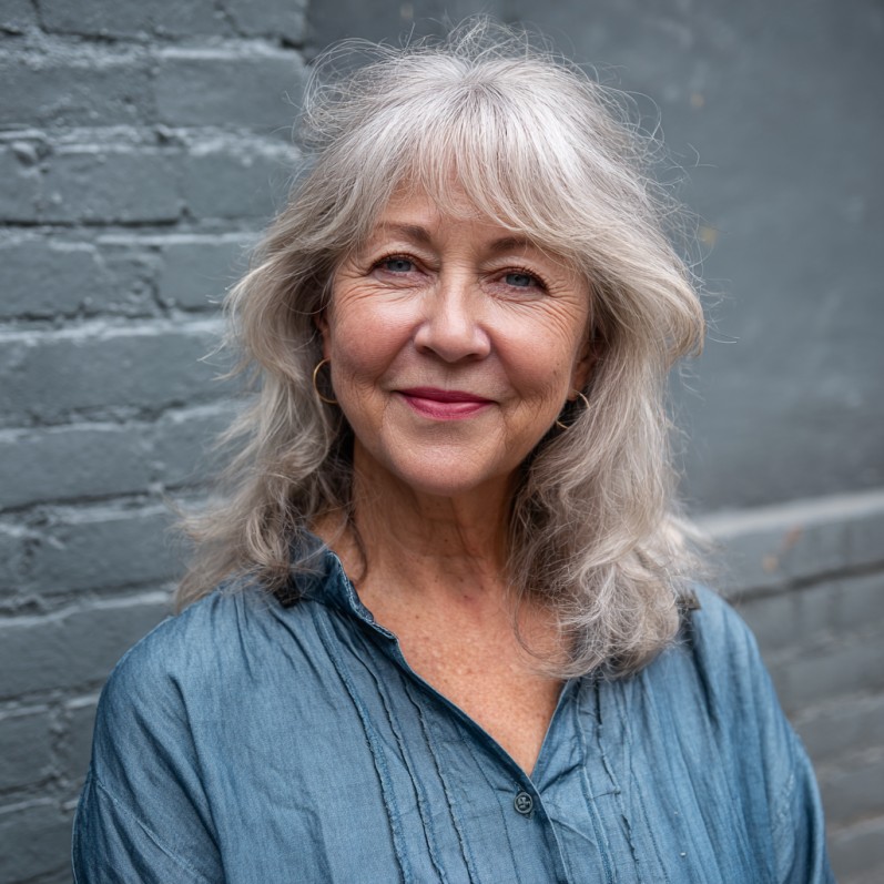 Textured Silver Shag with Wispy Bangs