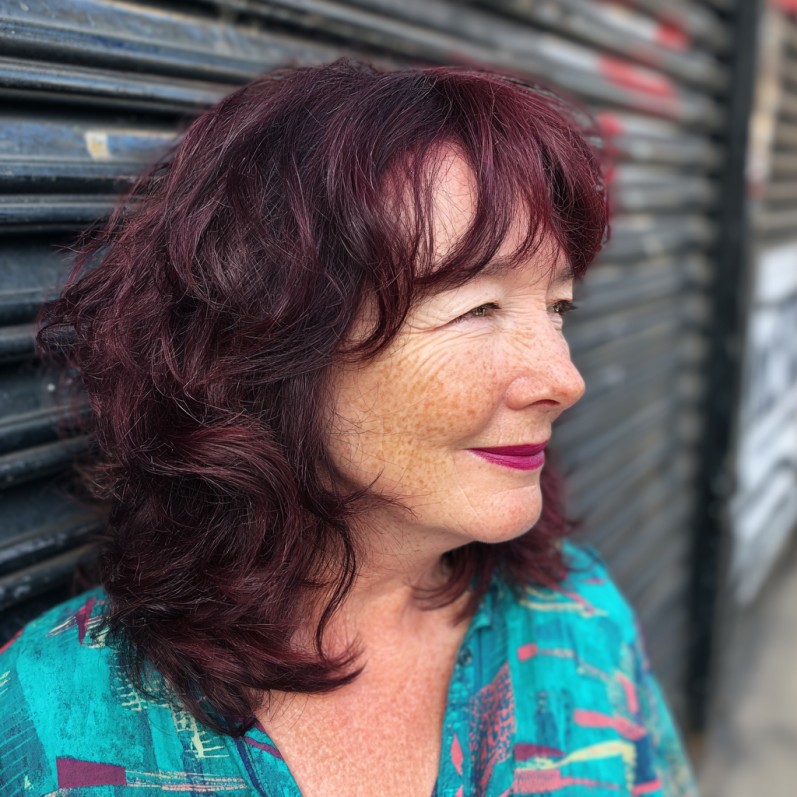 Vibrant Layered Shag with Soft Curls