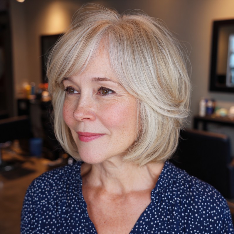 Chic Blunt Bob with Soft Feathered Layers