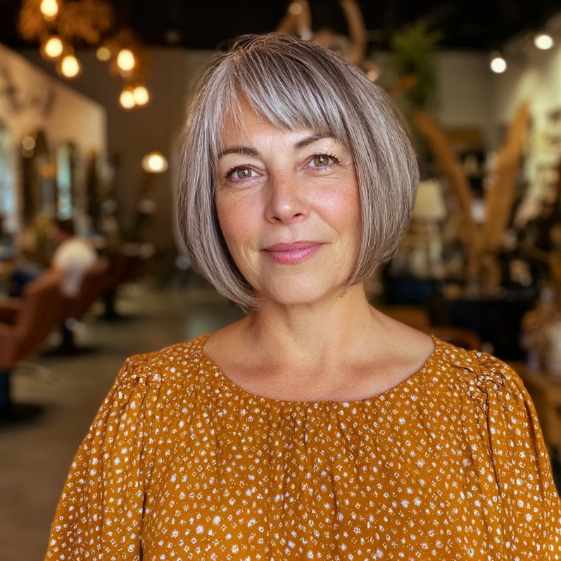 Chic Blunt Bob with Subtle Face-Frame Layers