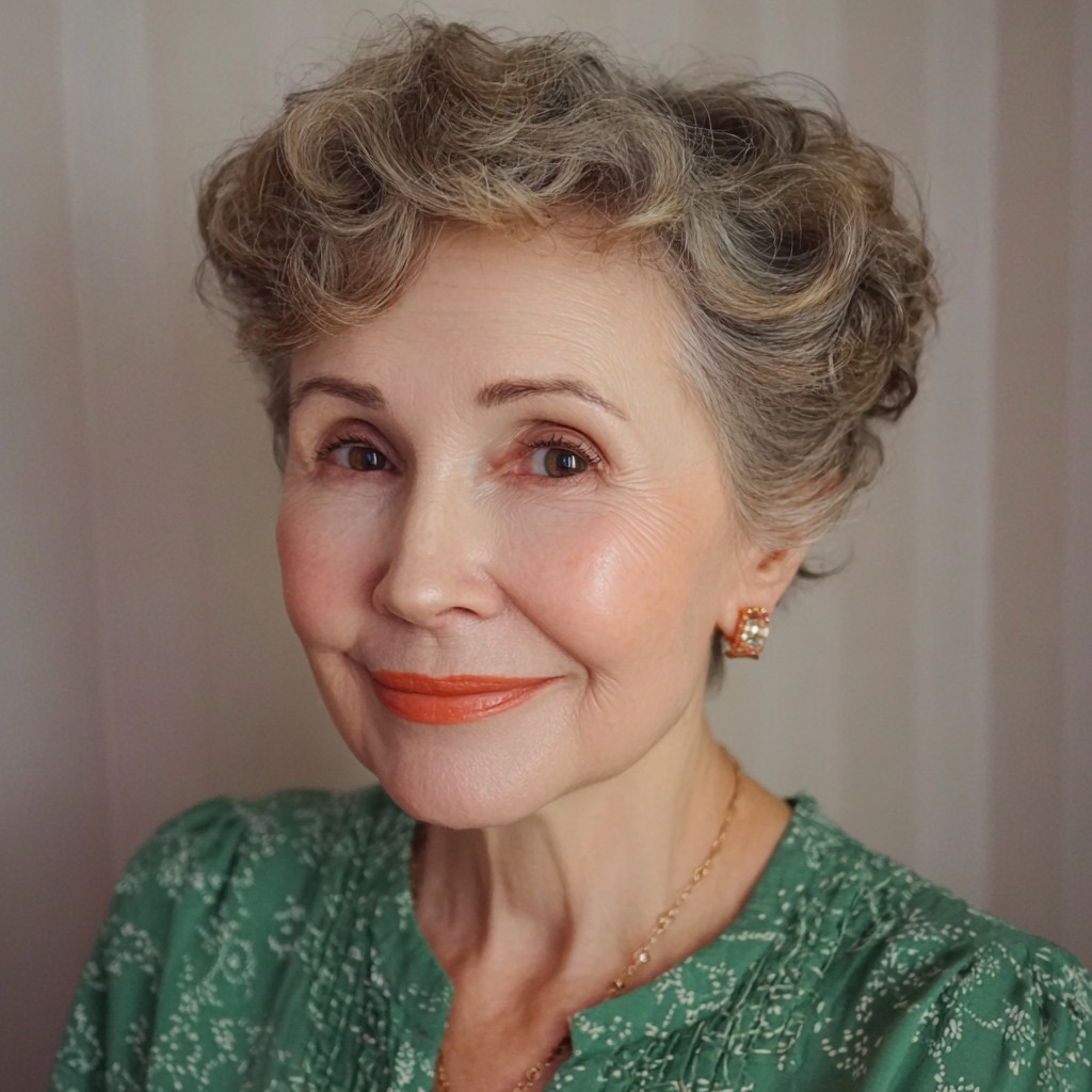chic curly short pixie cut
