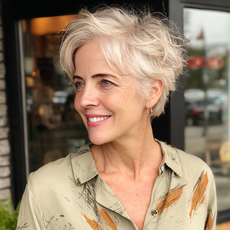 Chic Effortless Textured Short Blonde Cut