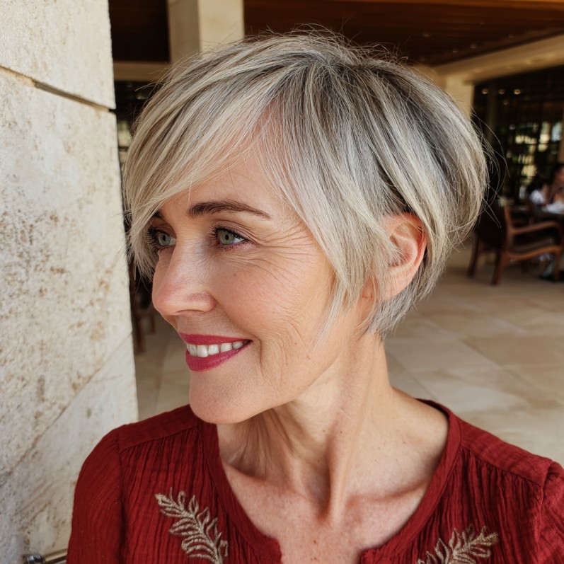 Chic Modern Short Blonde Cut with Textured Layers