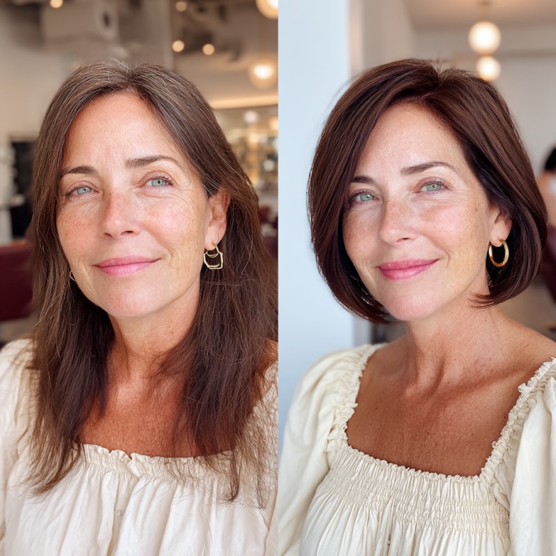 Chic One-Length Bob with Subtle Layers