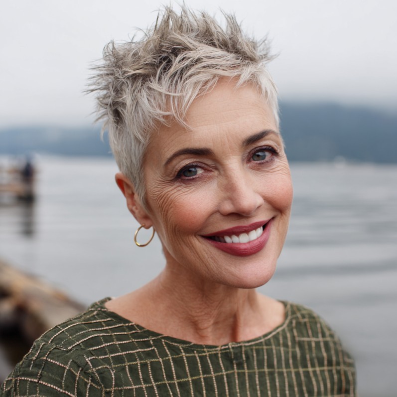 Chic Short Spiky Blonde Cut with Textured Layers