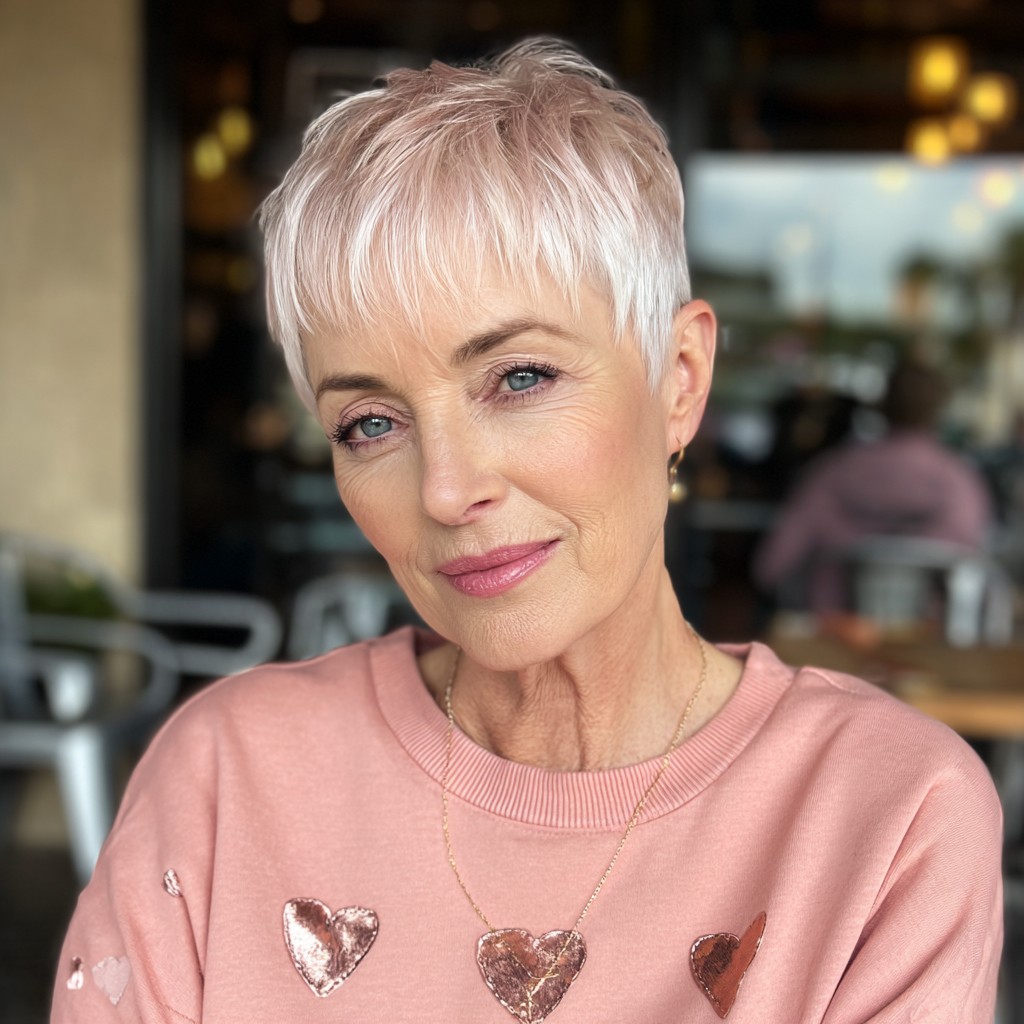Chic Soft Pink Pixie Cut with Textured Layers