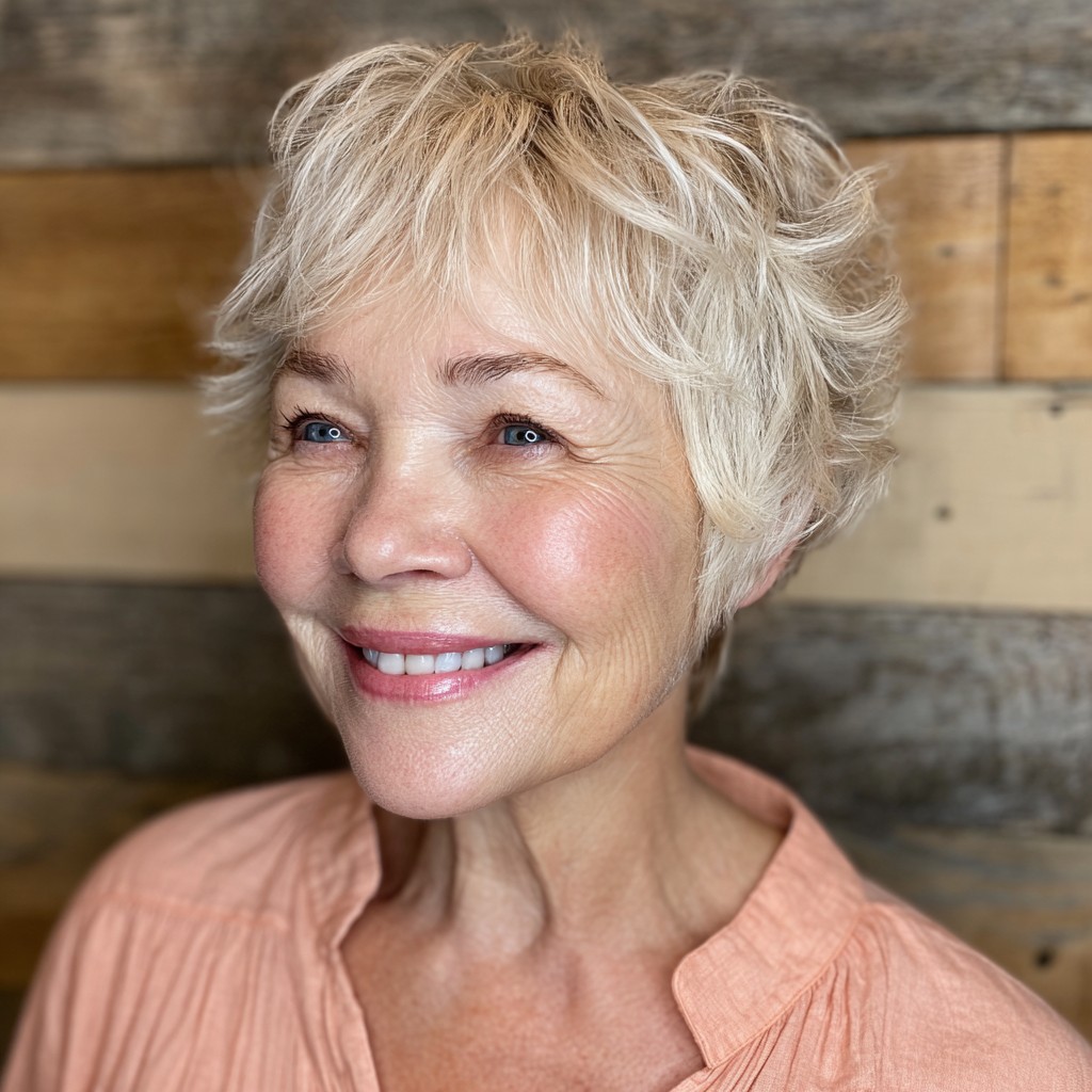 Chic Soft Textured Pixie with Gentle Waves