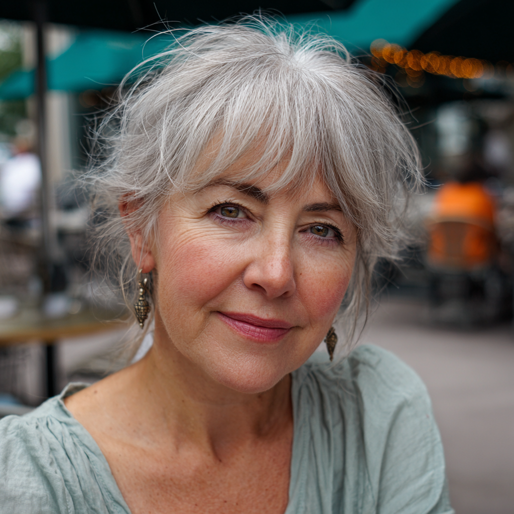 Chic Softly Layered Gray Pixie with Gentle Waves
