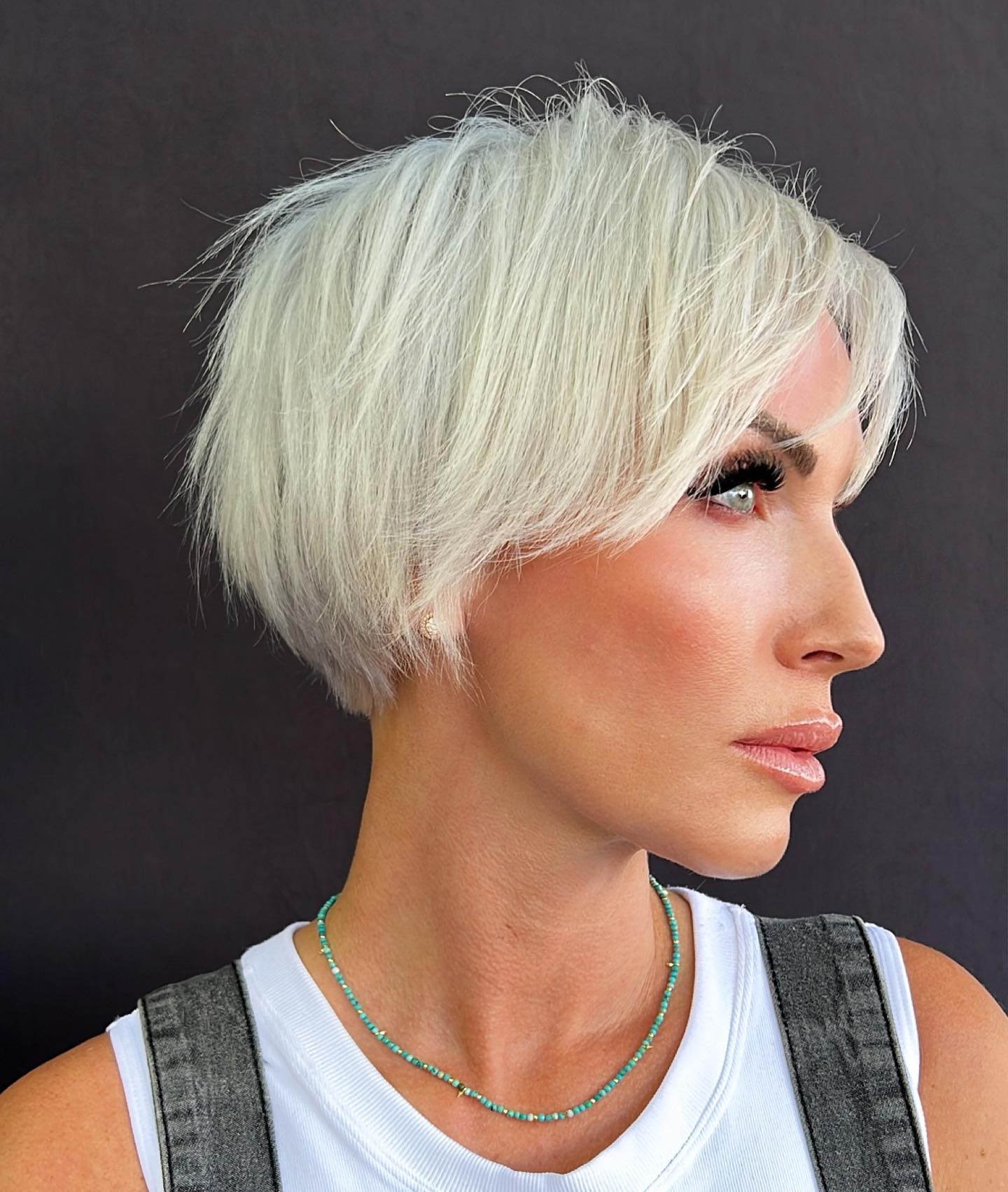 Chic Textured Bixie Cut with Sharp Edges