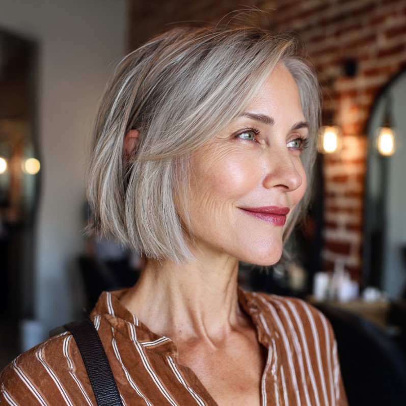 Chic Textured Blonde Bob with Subtle Layers