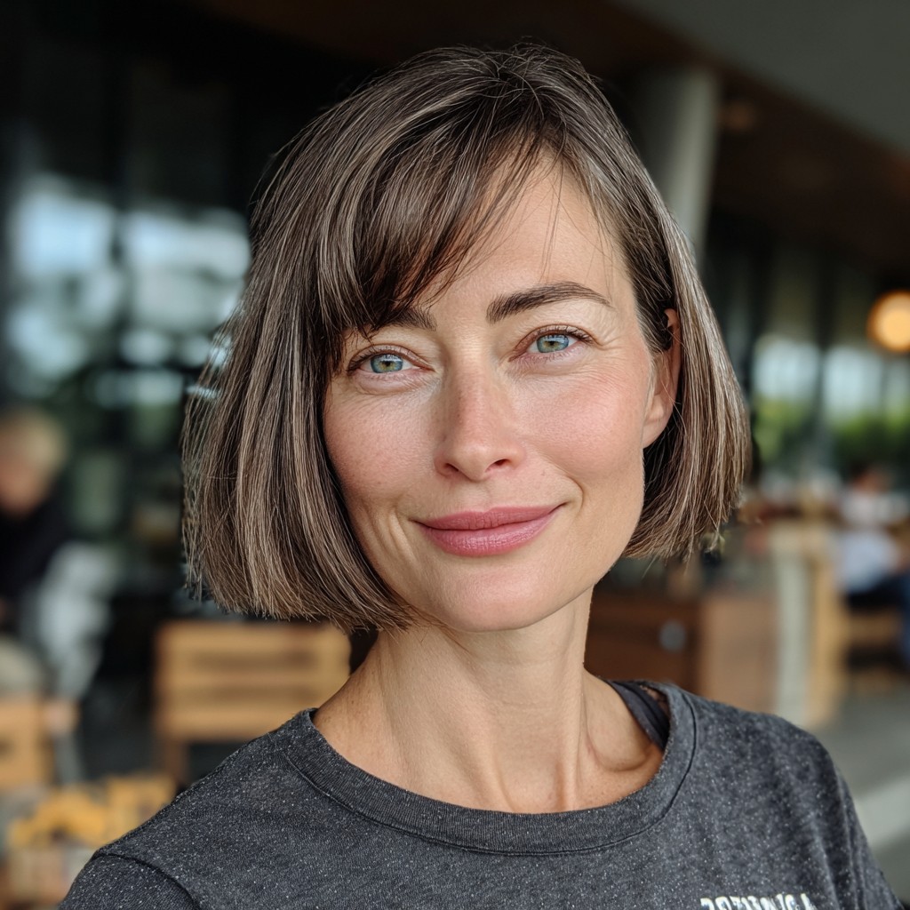 Chic Textured Bob with Subtle Fringe
