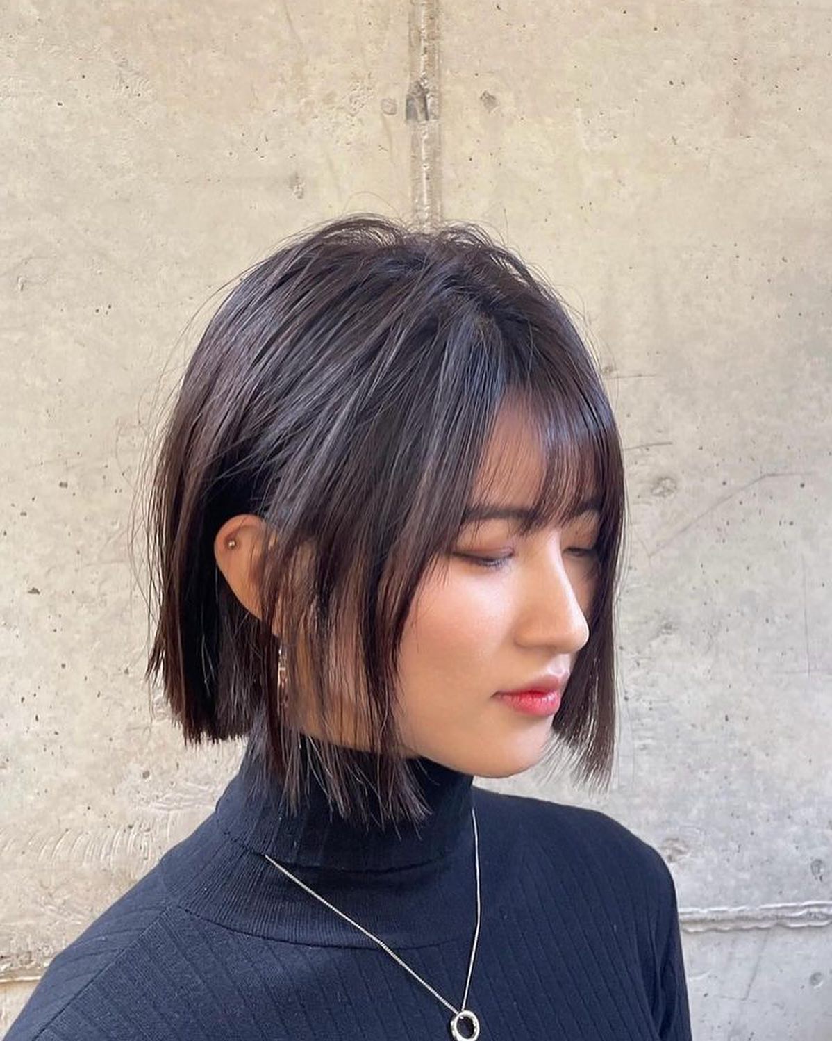 Chic Textured Bob with Wispy Bangs