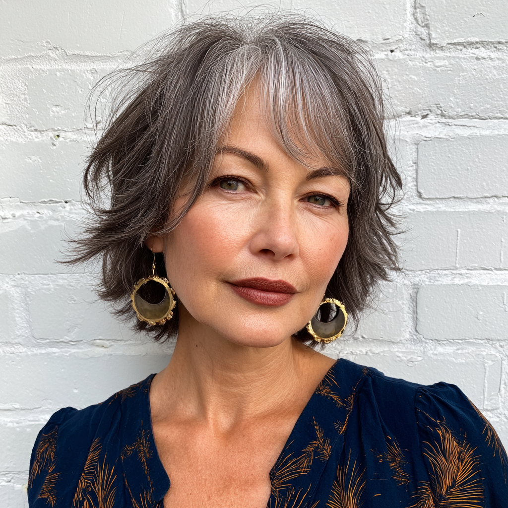 Chic Textured Shattered Bob with Front Layers