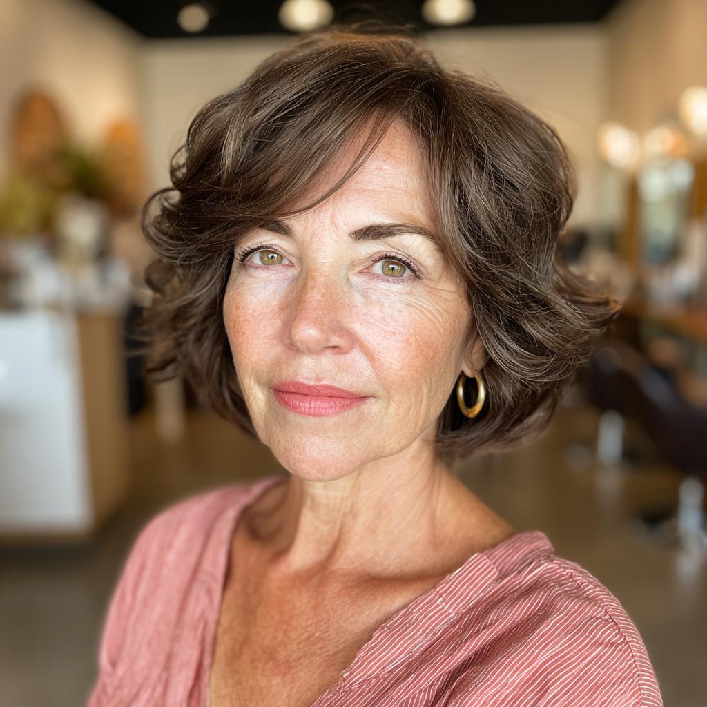 Chic Textured Shattered Bob with Soft Curls