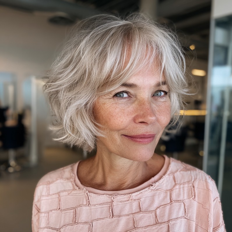 Chic Wispy Bob with Soft Bangs