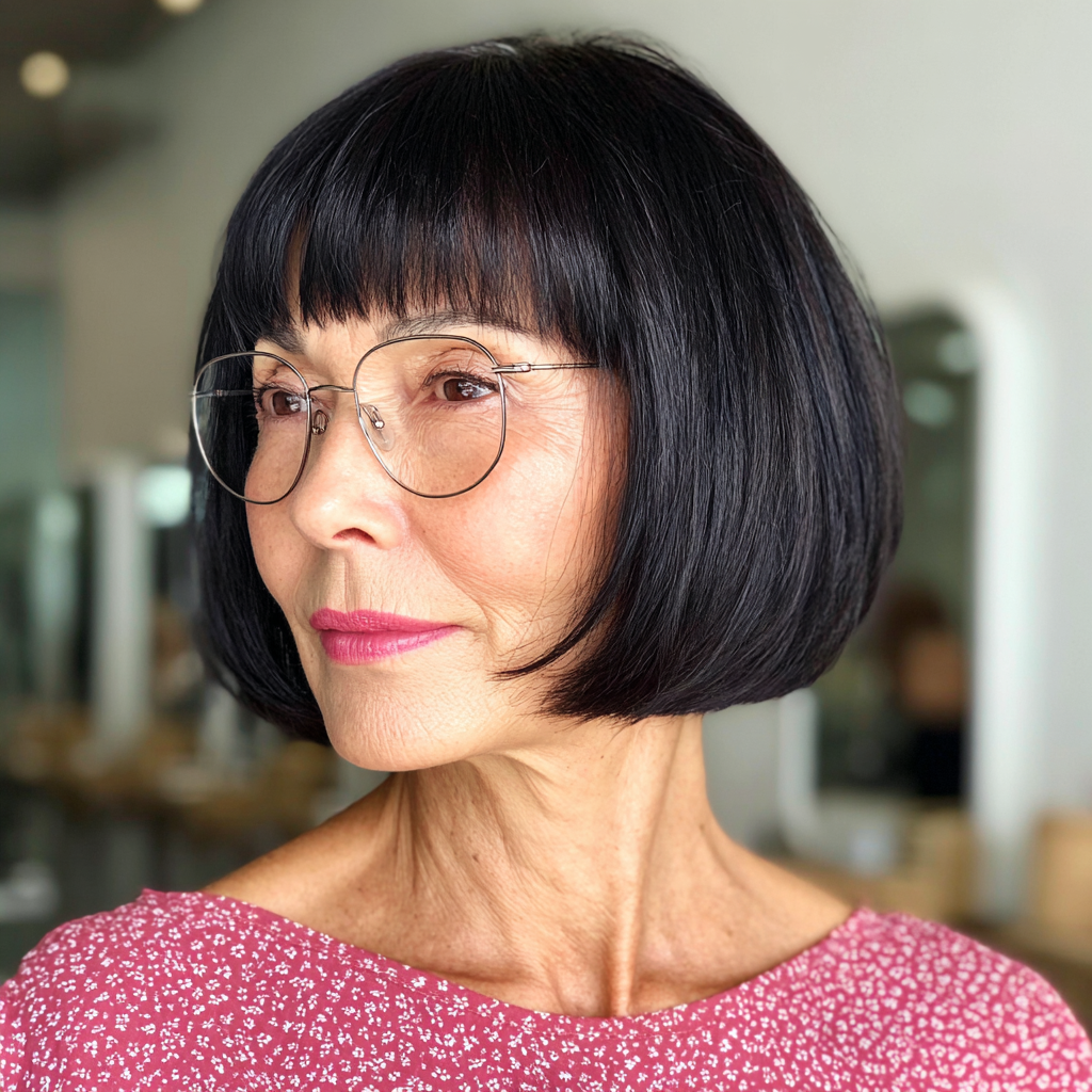 Classic Jaw-Length Bob with Straight Bangs