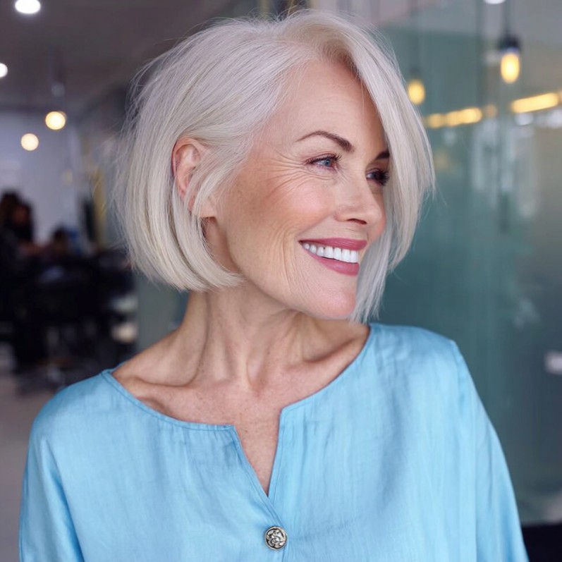 Classic Soft Blunt Bob with Subtle Face-Framing Layers