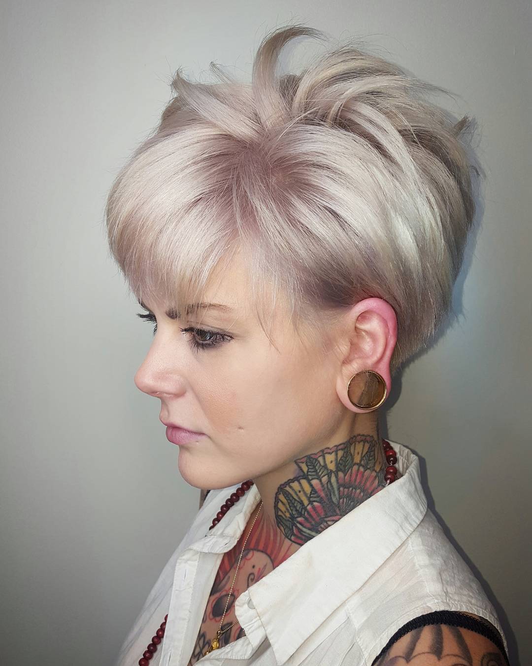 Edgy Textured Pixie Cut with Icy Highlights