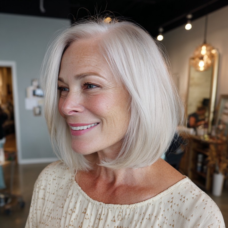 Elegant Blunt Bob with Subtle Texture