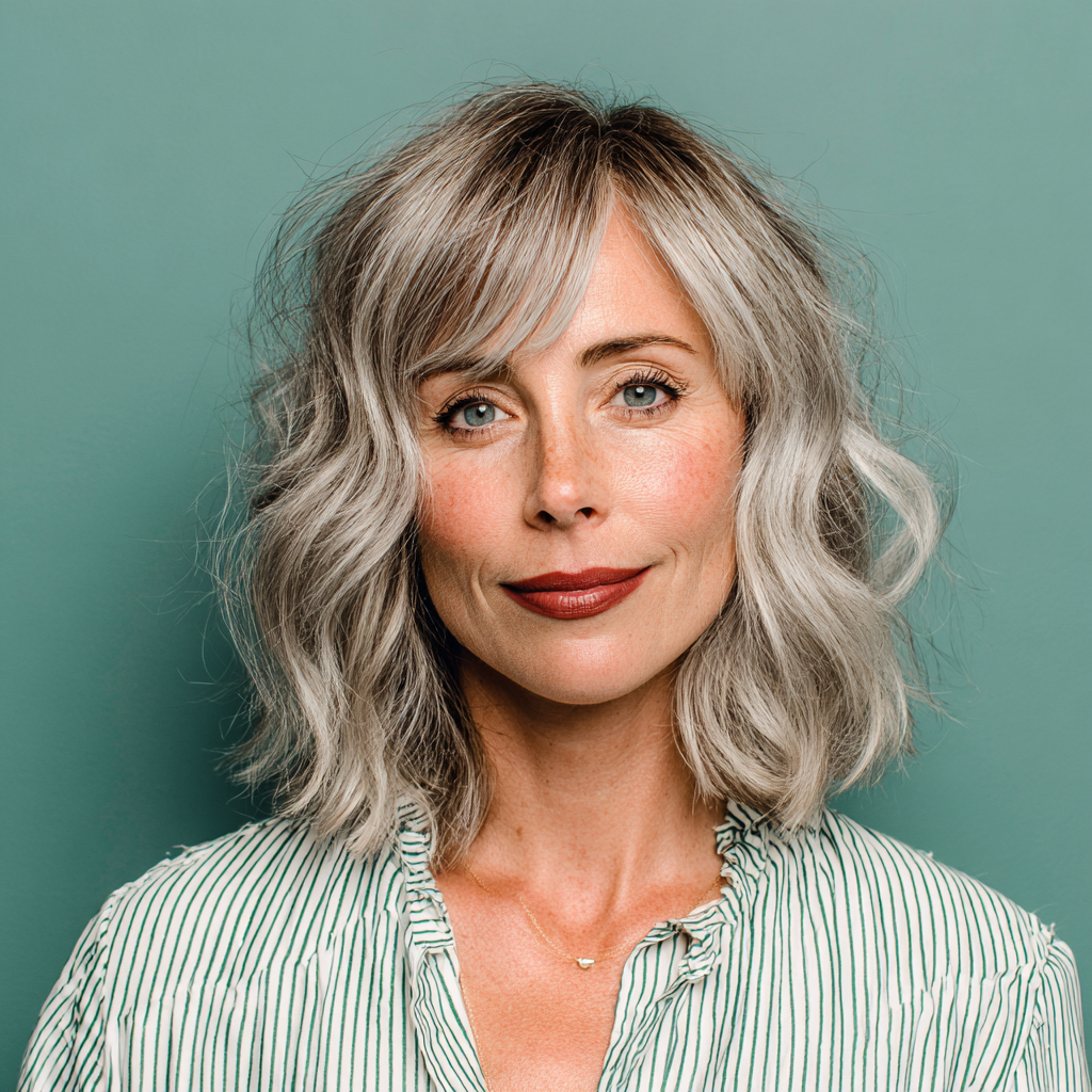 Elegant Disheveled Lob with Soft Waves