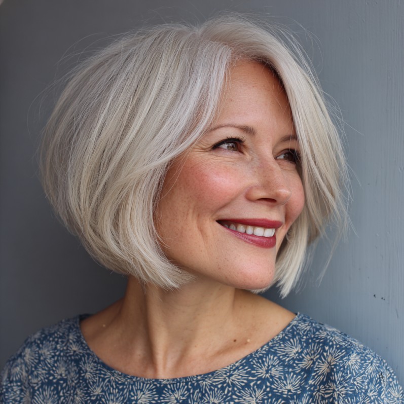 Modern Textured Blonde Bob with Subtle Layers