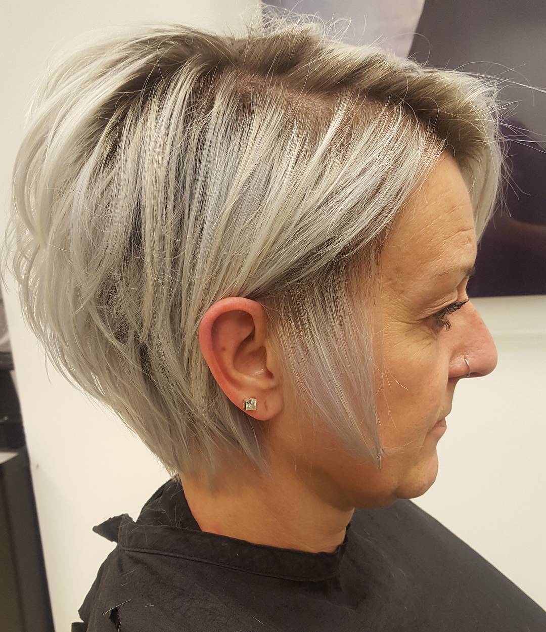 Modern Textured Pixie with Soft Silver Highlights