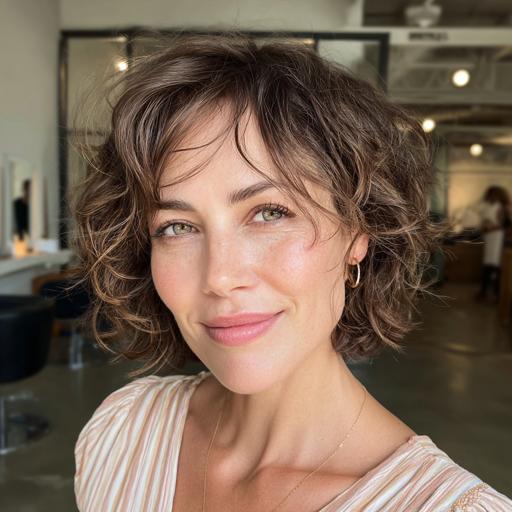 Playful Textured Bob with Defined Curls