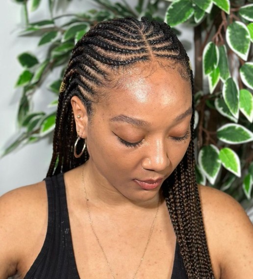 Sleek and Structured Ghana Braids for a Polished Look
