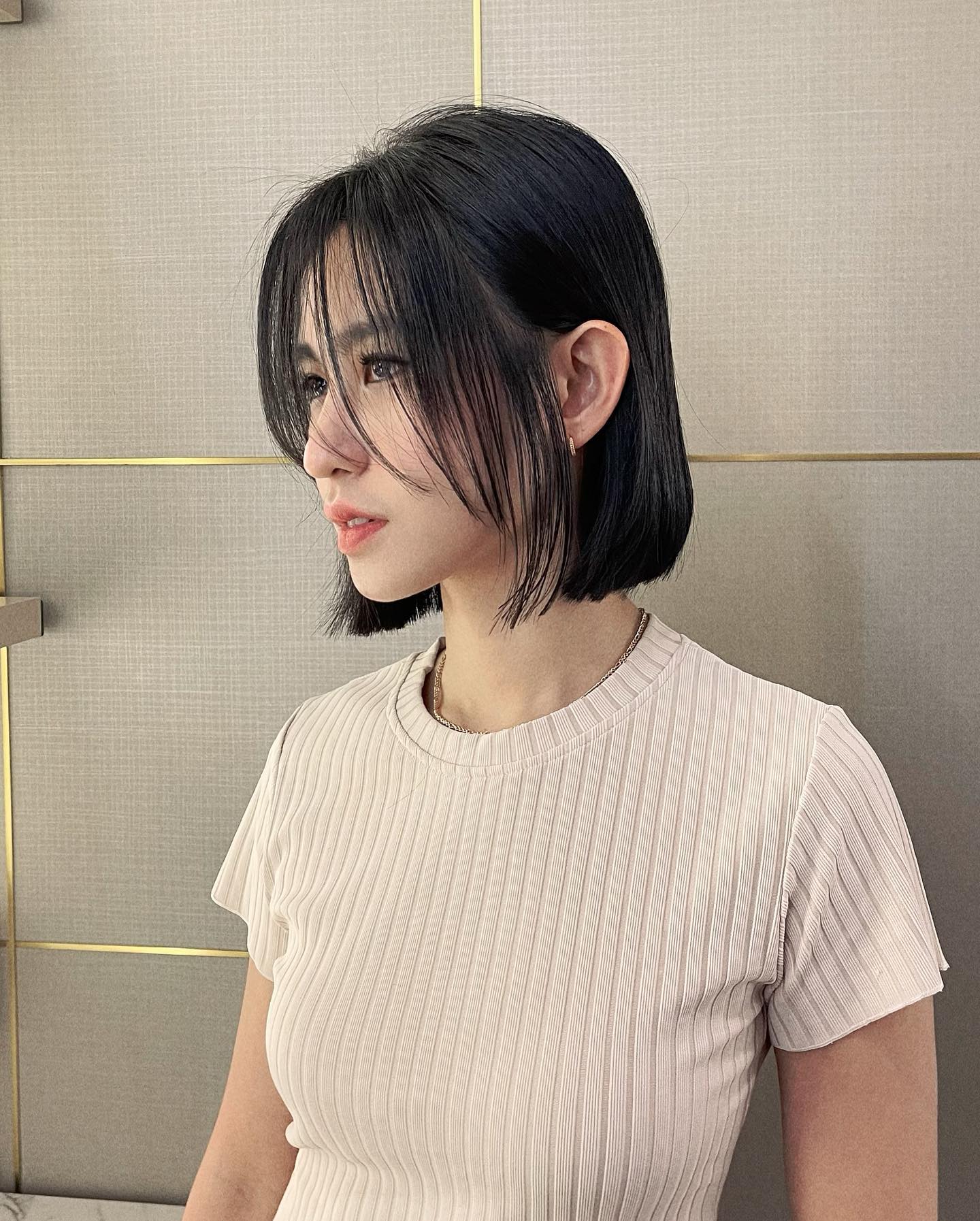 Sleek Textured Bob with Wispy Front Layers
