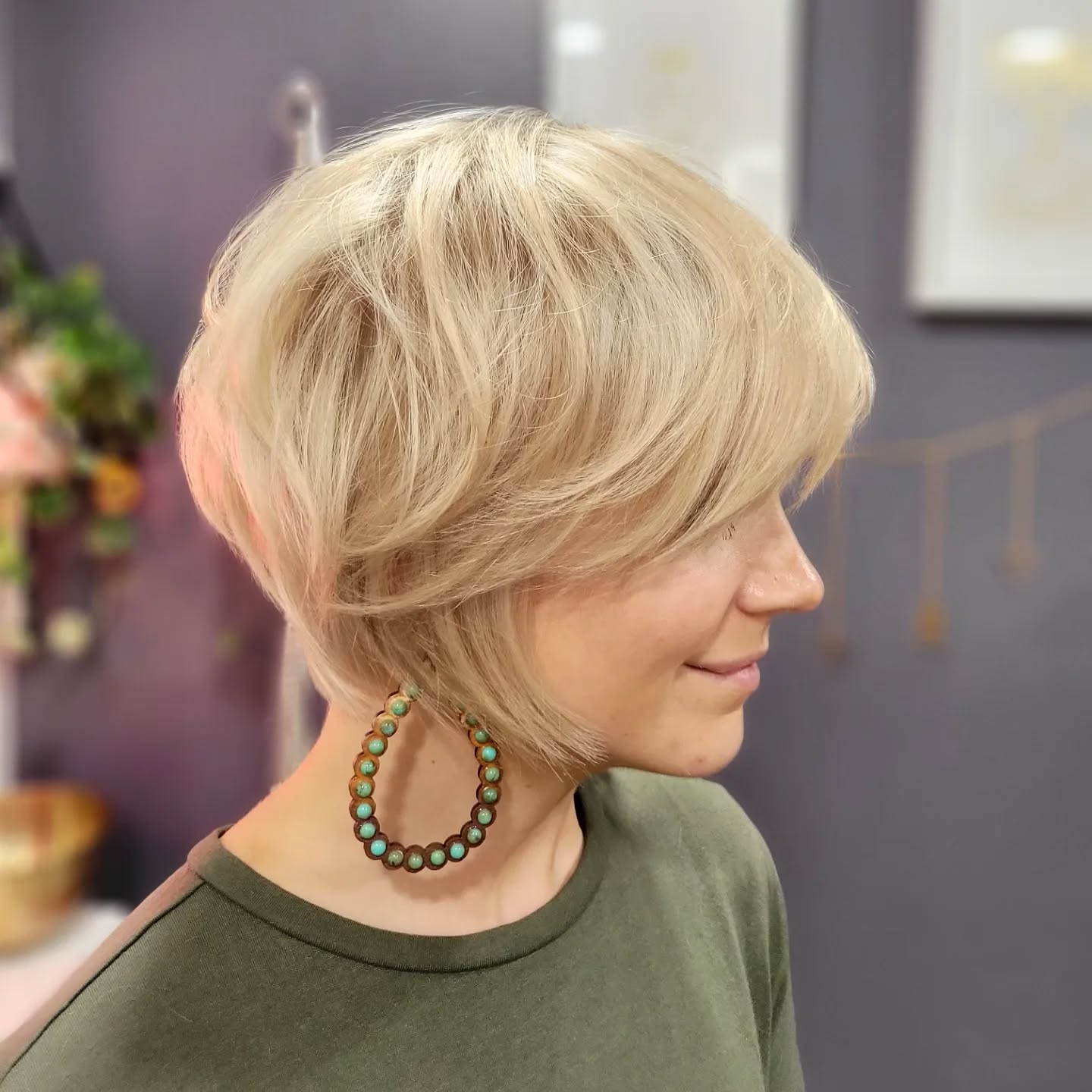 Soft Textured Bixie Cut with Gentle Waves