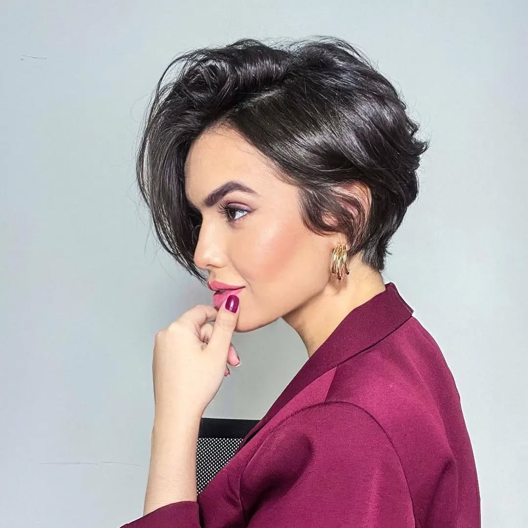 Stylish Asymmetrical Bixie Cut with Soft Waves