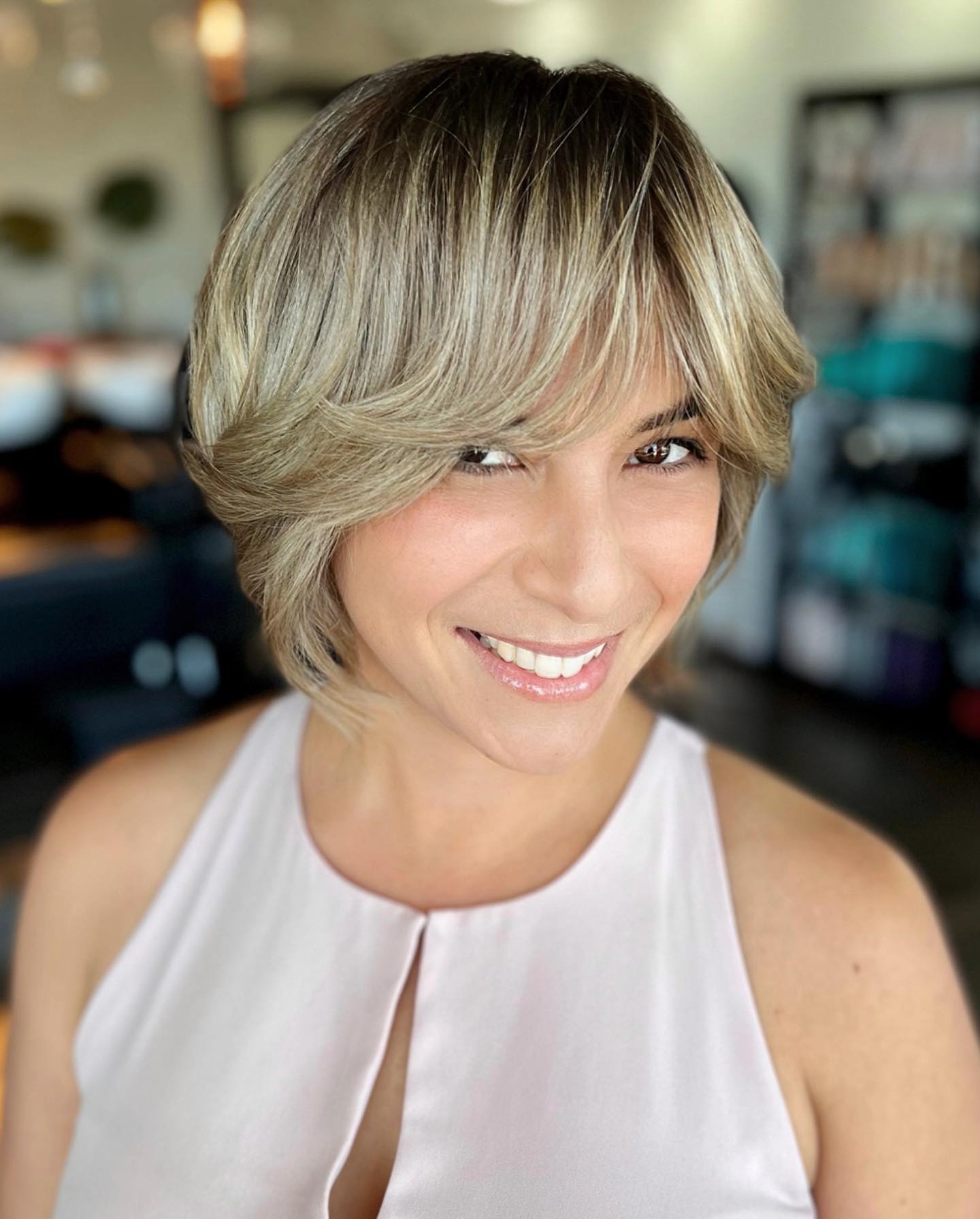 Stylish Soft Textured Bixie Cut with Subtle Highlights