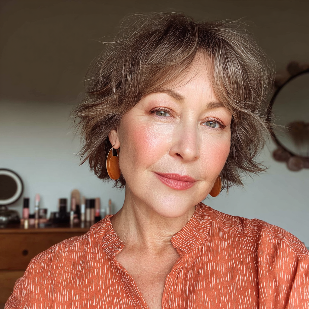 Stylish Textured Shattered Bob with Soft Waves