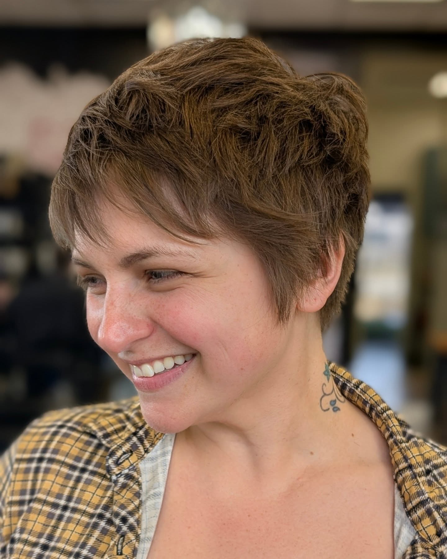Textured Bixie Cut with Playful Volume