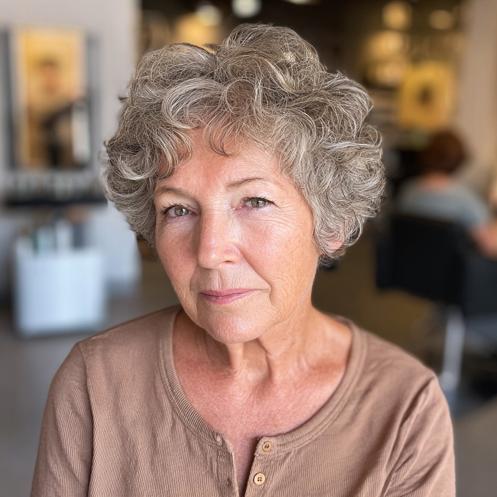 Textured Curly Pixie Cut with Soft Volume