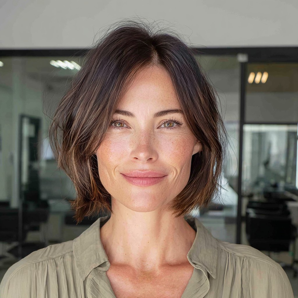 Textured Mid-Length Bob with Soft Waves