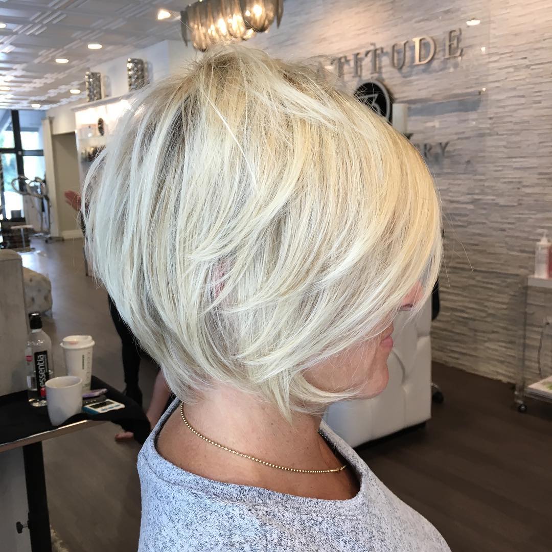 Textured Platinum Bob with Soft Layers