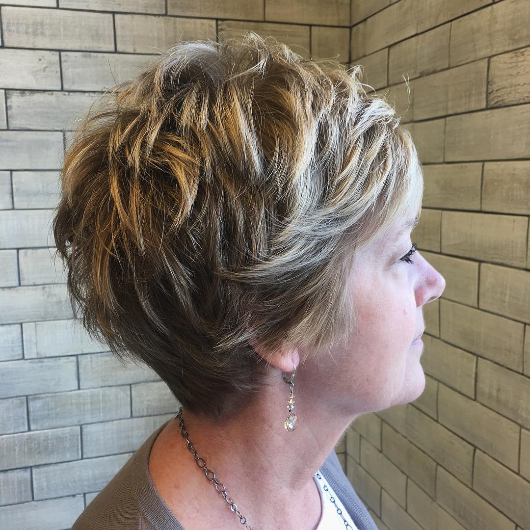 Textured Short Crop with Light Blonde Highlights