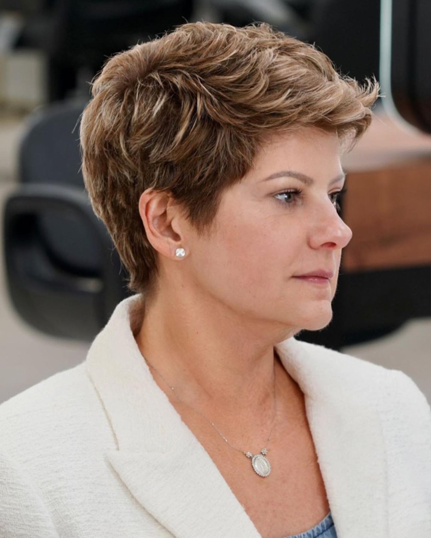 Textured Short Pixie with Soft Waves