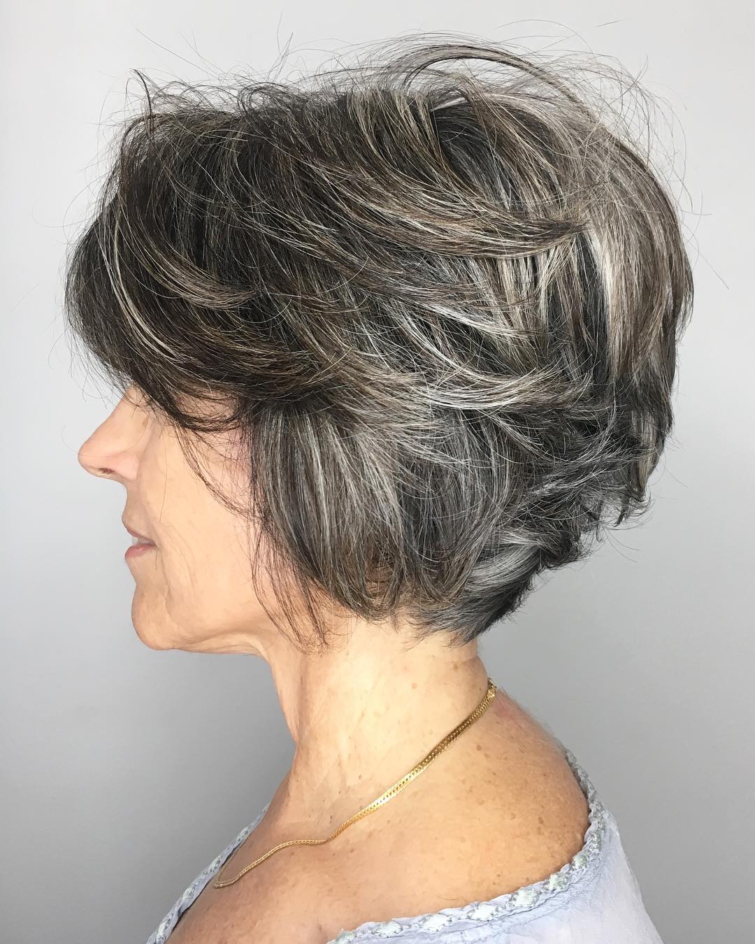 Textured Silver Bob with Soft Layers