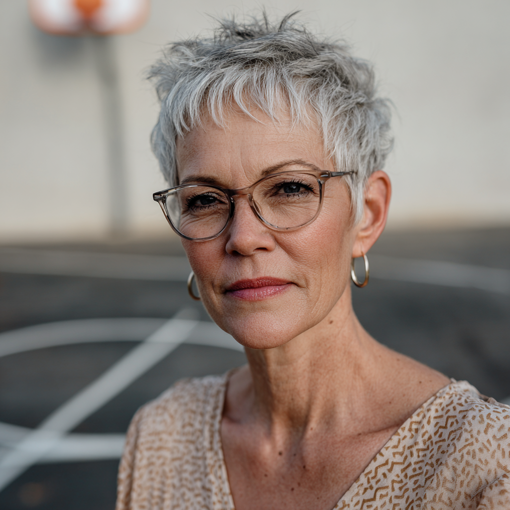 Textured Silver Pixie with Defined Layers