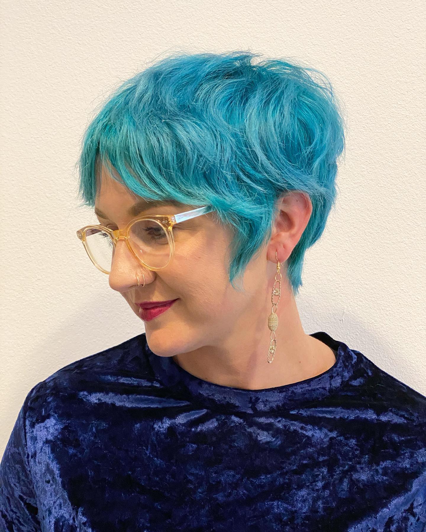 vibrant textured pixie with soft waves